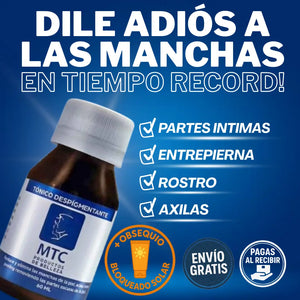 2X1 Tónico despigmentante MTC 100% efectivo + Obsequio Gratis 2 Bloqueador